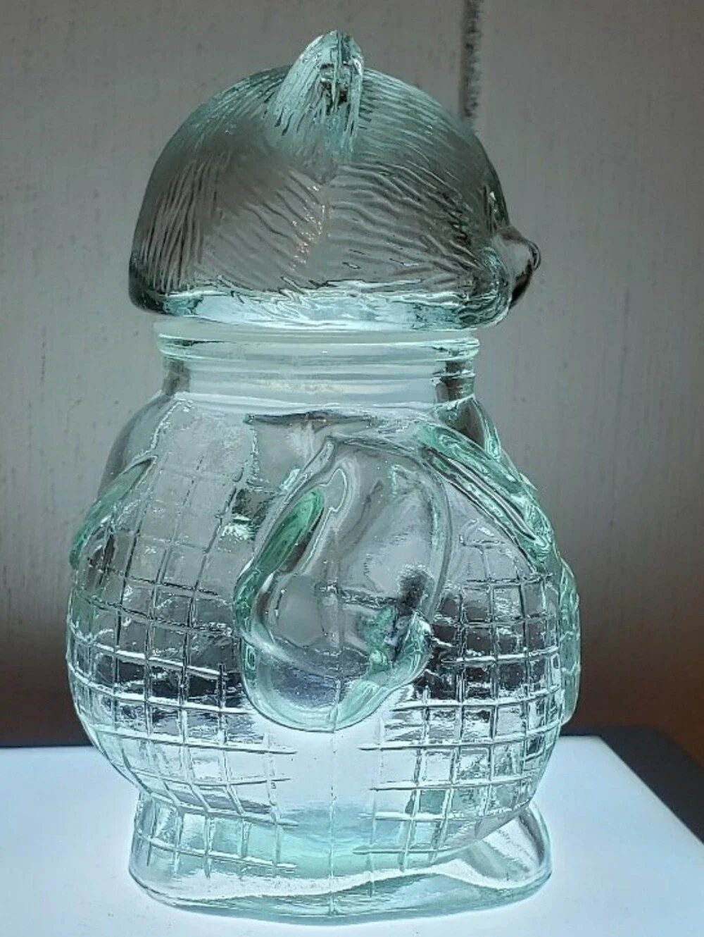 Vintage Glass Bear, Lidded Jar